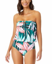 ANNE COLE One Piece Swimsuit Zesty Tropical Green Multi Size 6 $98 - NWT - $26.99