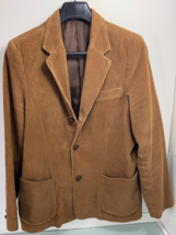 Abercrombie Fitch Men Corduroy Blazer Sport Coat Jacket Large L Y2K Tan ... - $74.22