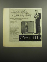 1957 Zenith Model HF1284 Rhapsody Phonograph Advertisement - Stan Kenton - $18.49