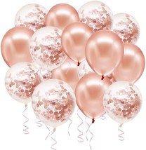 20 Metallic Confetti Wedding Birthday Party Balloons Rose Gold Decoratio... - £4.90 GBP