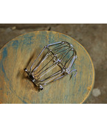 Nickel Wire Bulb Cage, Clamp On Lamp Guard, Vintage Trouble Lights - Ind... - $7.21