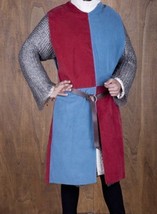 Medieval Renaissance Tunic Red&amp;Blue Knight tabard Sleeveless Suncoast Halloween - £51.92 GBP