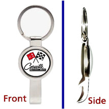 Retro Chevy Corvette Stingray Keychain silver tone bottle opener - £9.99 GBP