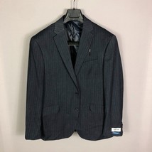 Kenneth Cole Reaction Navy Stripe Techni-Cole Notch Lapel Suit Jacket Size 42S - £56.22 GBP