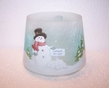 Yankee Candle Snowman Selling Snowballs Crackle Glass Candle Shade New - $39.99