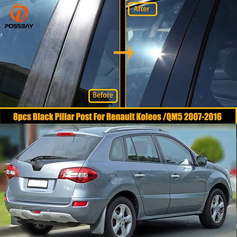 8pcs Car Door Window Column BC Pillar Post Trim Stickers Cover for Renault - £22.01 GBP