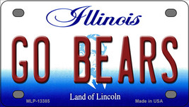 Go Bears Illinois Novelty Mini Metal License Plate Tag - £11.76 GBP