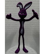 VTG 1980&#39;s Purple Rubber Wire Bendable Rabbit with Carrot 5.25&quot; tall - £9.17 GBP