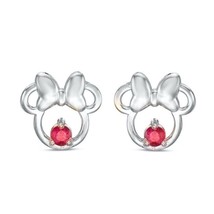 0.12Ct Simulated Pink Ruby Minnie Mouse Stud Earrings 14k White Gold Plated - £22.15 GBP
