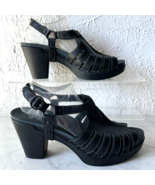 Dansko Randa Black Leather Open Toe Slingback Heeled Sandals - Women&#39;s 4... - $56.95