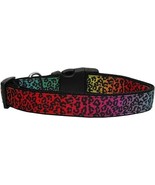 Rainbow Leopard Nylon Dog Collar XL - $47.85 CAD