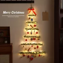 2025 Wall Christmas Tree with LED Lights – Foldable Hanging Decoration - $1,021.32 MXN