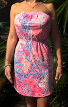 Lilly Pulitzer Windsor Strapless Mini Elastic Waist Light Pascha Aquades... - $523.82 MXN