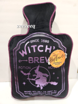 Halloween Witch&#39;s Brew Potion Bottle Purple Metallic Throw Pillow Decor 20&quot;x13&quot; - £31.27 GBP