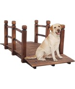 Outdoor 5-foot Solid Fir Wood Garden Bridge in Rustic Brown Finish - $3,645.41 MXN