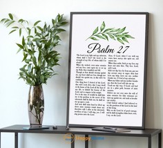 Psalm 27 Bible Verse Wall Art The Lord is My Light Scripture Christian Art -PA09 - £19.84 GBP+