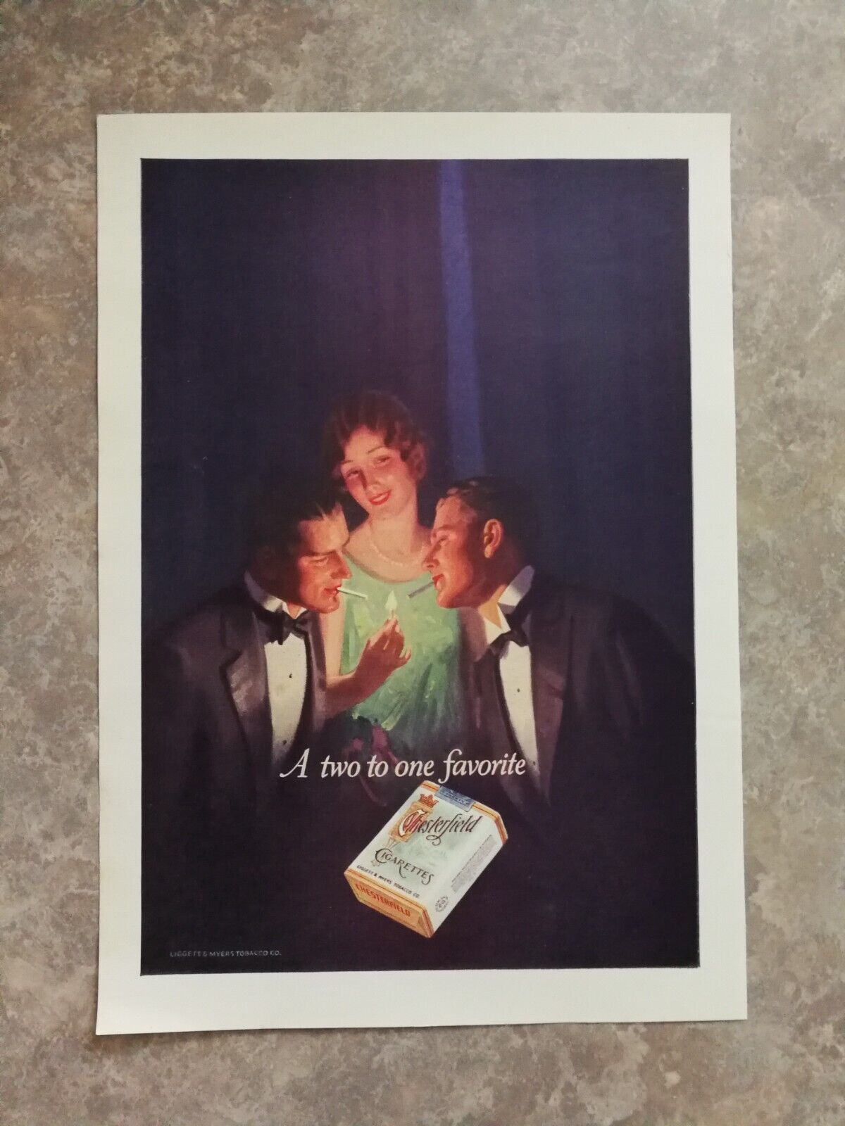 Primary image for Vintage 1927 Chesterfield Cigarettes Full Page Original Ad 422
