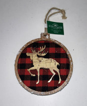 (5) Kurt Adler Red Buffalo Plaid with Moose - £14.60 GBP