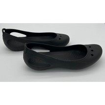 Crocs Kadee Slip On Ballet Flats Black Cutout Comfort Shoes Women&#39;s Size 8 - £11.51 GBP