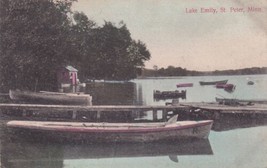 St. Peter Minnesota MN Boats at Lake Emily 1910 Postcard D32 - £2.30 GBP