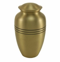 New, Solid Brass Classic Bronze Large Funeral Cremation Urn, 195 Cubic Inches - £156.56 GBP