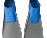 Tritan Swim Tech Adult Floating Swim Snorkel Fins Size 9-10 Grey/Blue 42-43 - $17.72