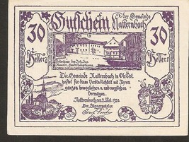 Austria Gutschein Gemeinde Natternbach in Ober-Österreich 30 heller 1920 notgeld - £1.57 GBP