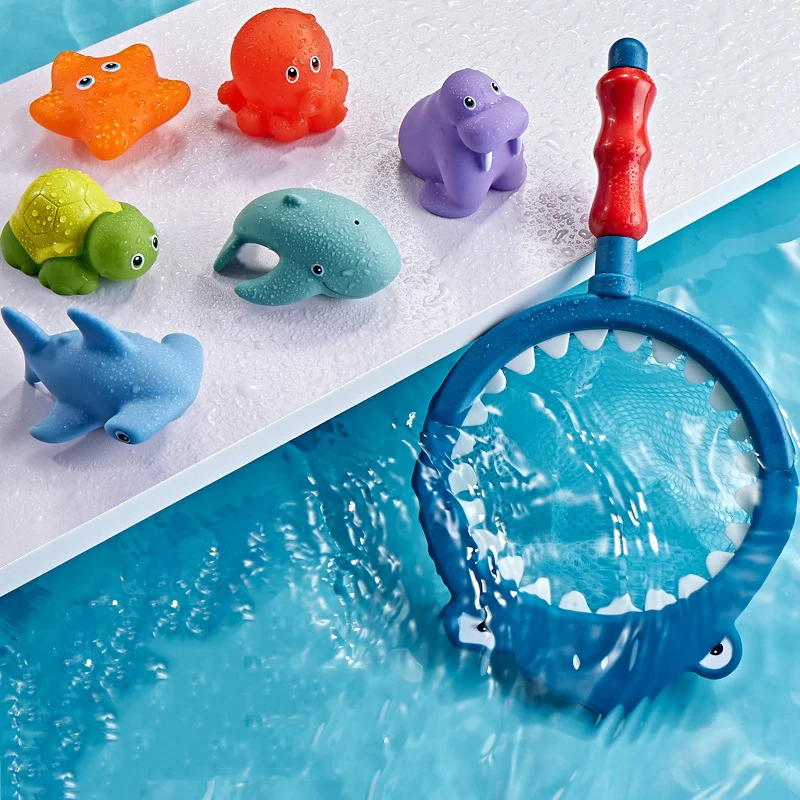 T cute cartoon animal swimming pool toys colorful squeezing squeaky float spray bathtub thumb200