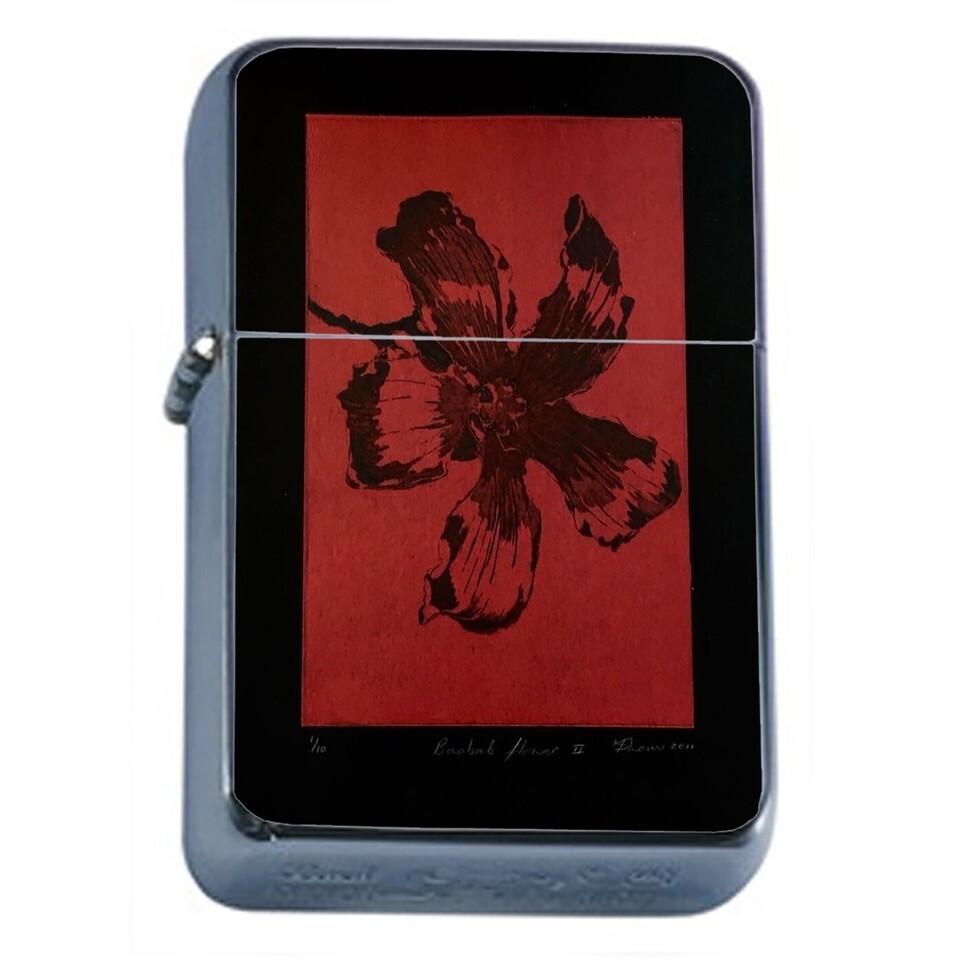 Stamped Flower Red Oil Lighter - $14.80