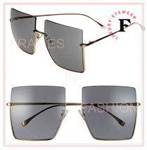Fendi Promeneye 0401 Gray Gold Retro Oversized Triangle Sunglasses FF0401S - £145.20 GBP