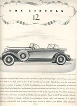 Lincoln 12 Magazine AD 4 Passenger Phaeton 1932 - £14.01 GBP