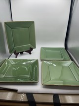 Pottery Barn Asian Square Green Set/4 DINNER PLATES 10.5” - $47.52