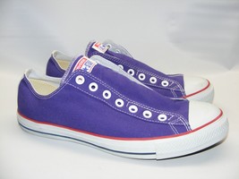 Converse All Star Men 10.5 Women 12 Purple Chuck Taylor Low Sneaker Canv... - £33.21 GBP