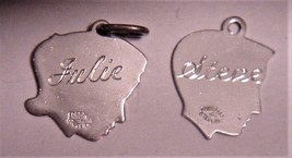 3 Pc Name Tag &amp; 2 Forstner Sterling Silver Girl/Boy Charms &quot;Julie&quot; &quot;Steve&quot; - £43.96 GBP