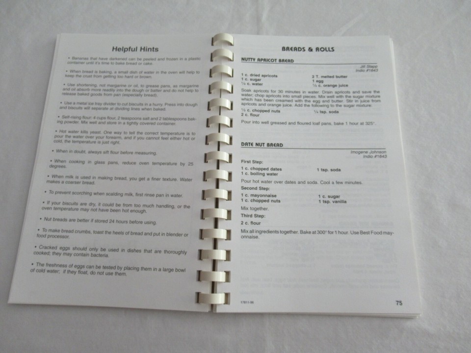 Vintage Cookbook Recipes Spiral Bound Dateland Does Ladies Auxiliary 25th 1996 Item image 9