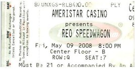 Reo Speedwagon Konzert Ticket Stumpf Kann 9 2008 Ameristar Casino Chicago - $29.55