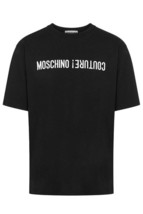 Moschino Men T-Shirt Black Short Sleeve Designer Logo Tee 2025 Collection - $5,437.15 MXN