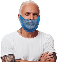 Blue Disposable Beard Guards 18&quot; 100-Pack, Honeycomb Beard Nets - £11.45 GBP