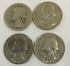 1941-D,1951,1952-D,1962-D Washington Quaeter - £19.97 GBP
