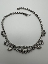 Vintage Rhinestone Adjustable Statement Prom Bib Necklace Size: Max Size is 15&quot; - £15.82 GBP