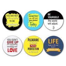 QUALITY Motivational Quote Wooden Fridge Magnet Set of 6 pc,Size 1.75 by... - £15.56 GBP