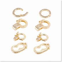 Premium 8Pcs Fold Over Clasps: Long-Lasting Plated Br with Micro Pave Cubic Zirc - $39.59