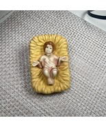 Ceramic Baby Jesus Figurine on Yellow Cushion - $9.50