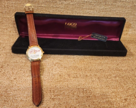 Watch Logo Timepieces by Infinity 18K gold plate Rasa Floors vintage advertising - £29.86 GBP