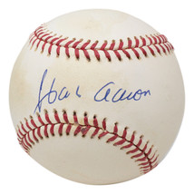 Hank Aaron Signé Milwaukee Braves National Ligue Baseball Bas Loa AB51347 - £449.71 GBP