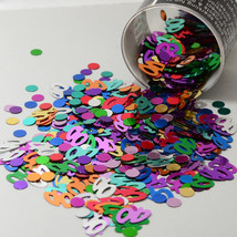 Number 40 and Circles Multicolor Confetti Bag 1/2 Oz Birthday Party CCP9003 - £3.12 GBP+