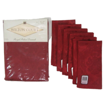 Wilton Court Royal Palace Damask Red 60x104 Oblong Tablecloth and Napkin... - £51.15 GBP