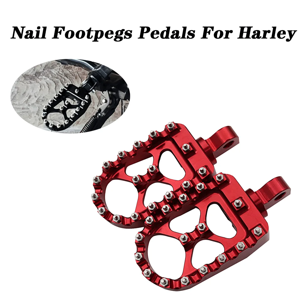 Motorcycle Foot Pegs MX Wide Fat Footrests Pedals Footpegs For Harley Sp... - $35.37
