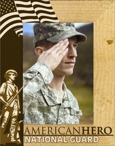 National Guard American Hero Laser Engraved Wood Picture Frame Portrait (5 x 7) - £23.52 GBP