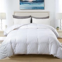 Cosybay Cotton Quilted White Feather Comforter Filled with Feather &amp;, 106*90Inch - £86.04 GBP